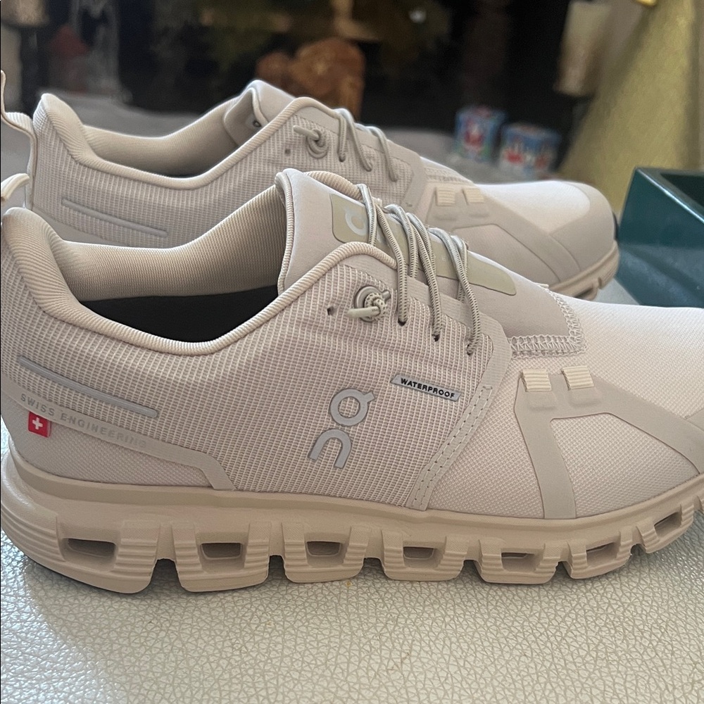 On Running Women’s Cloud Waterproof Sneakers - Cream - Picture 2 of 5